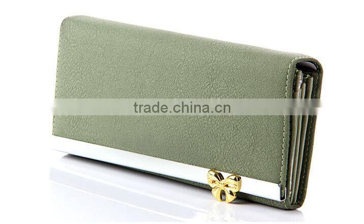 Fashion Women's Long Design Wallet PU Leather Cute Bowknot Wallet Ladies Purse