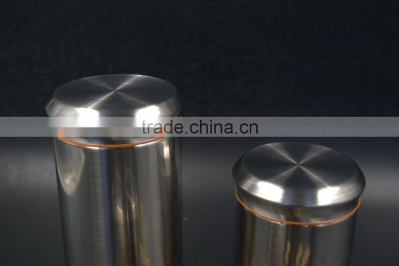 stainless steel cover glass canister