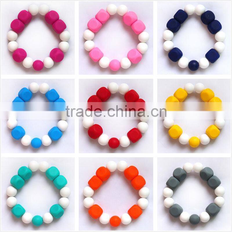 China silicone bead supplies Baby chewable bracelet