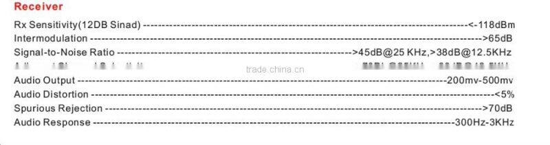 RF radio follows FCC standard of 450-490MHz