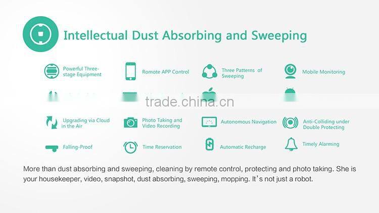 24w 14.8V 2600mAh 350mm Diameter Li-ion Battery Intelligent Vacuum Robotic Cleaner with Wifi APP Remote Control and Camera