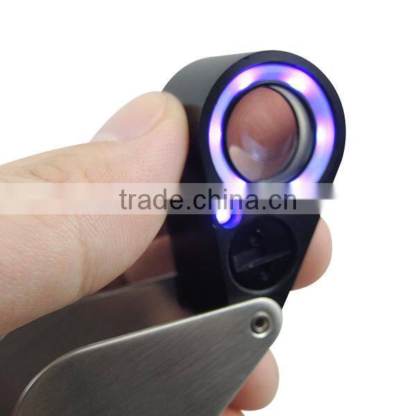 Mini 30X Jeweler Loupe Magnifier + LED & UV light 21mm lens Jewel Identifier Tool