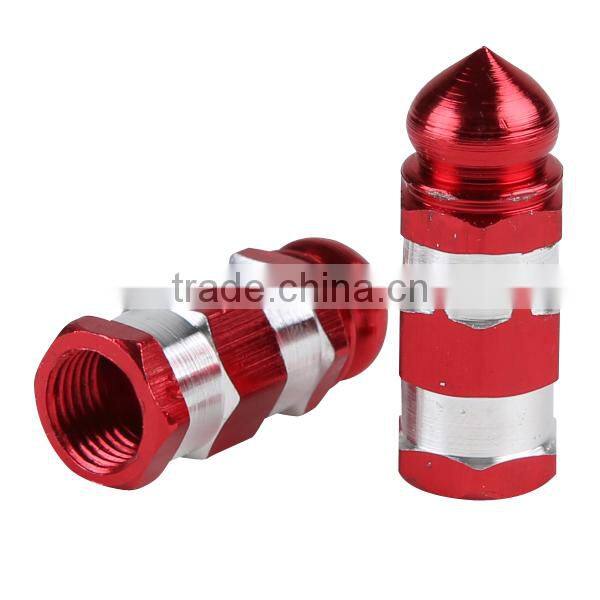 Universal Aluminum 2X/a Set Red&silver Motorcycle Wheel Tire Valve Stem Caps new