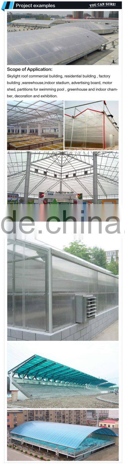 25 year guarantee polycarbonate honeycomb sheet with uv production pc hollow sheet for motor shed