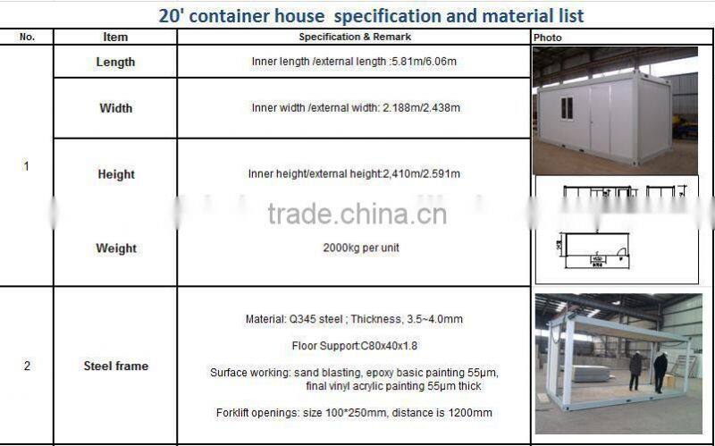 Cheap Movable Flat Packed Container Homes