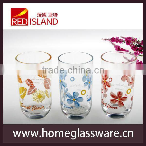 decal crystal glass tea cup set