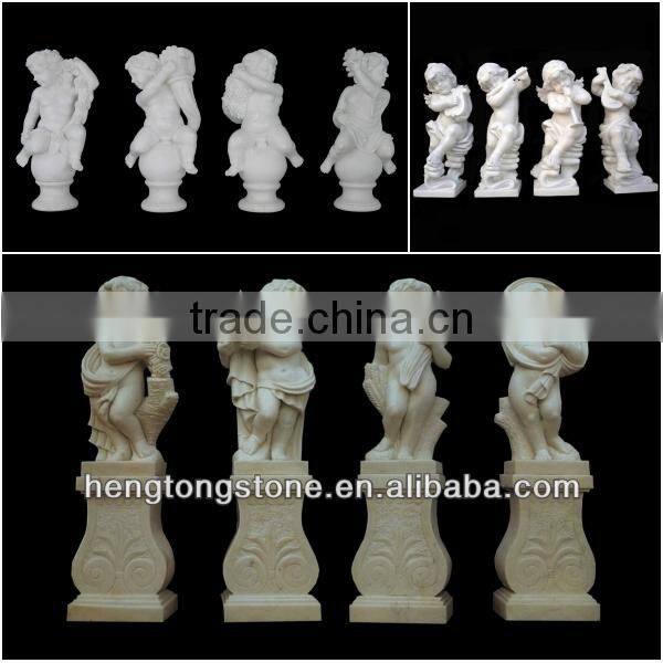 Colorful Marble Garden Four Season Woman Statues