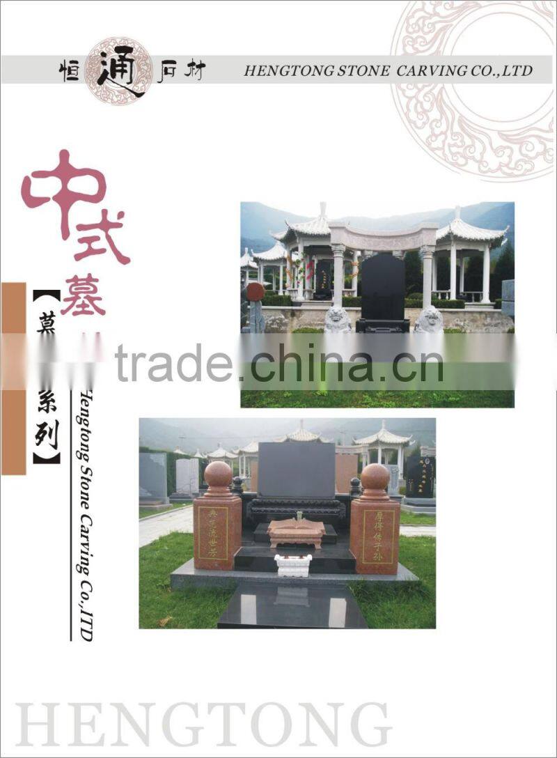 Flower Carvevd China Black Granite Gravestone