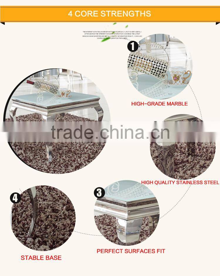 D306 Living Room Furniture Marble Stainless Steel Console Table