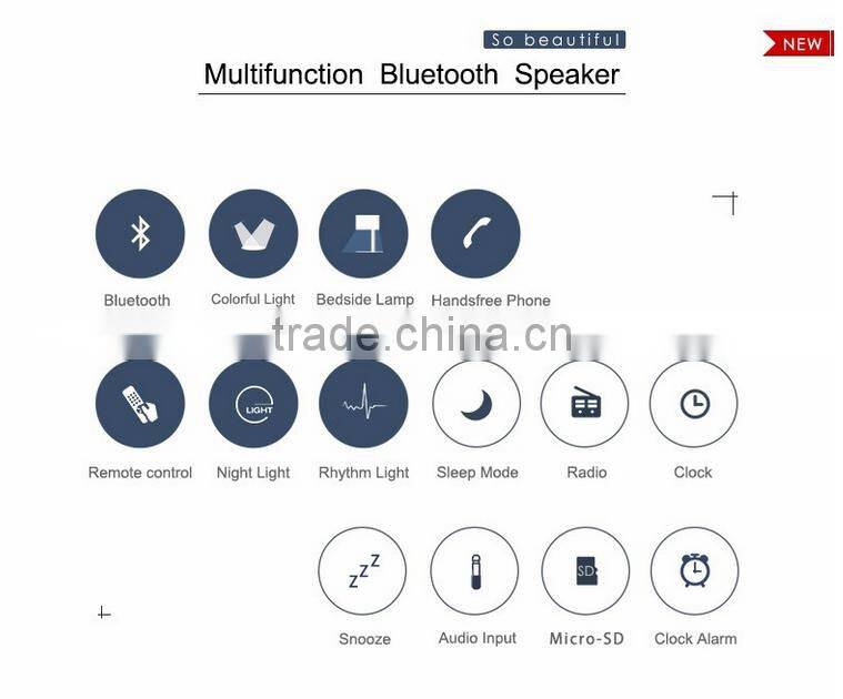 2016 New Arrival Crystal Wireless Multifuction Remote Control Bluetooth Speaker With FM Radio/Night Light/TF Card Supported
