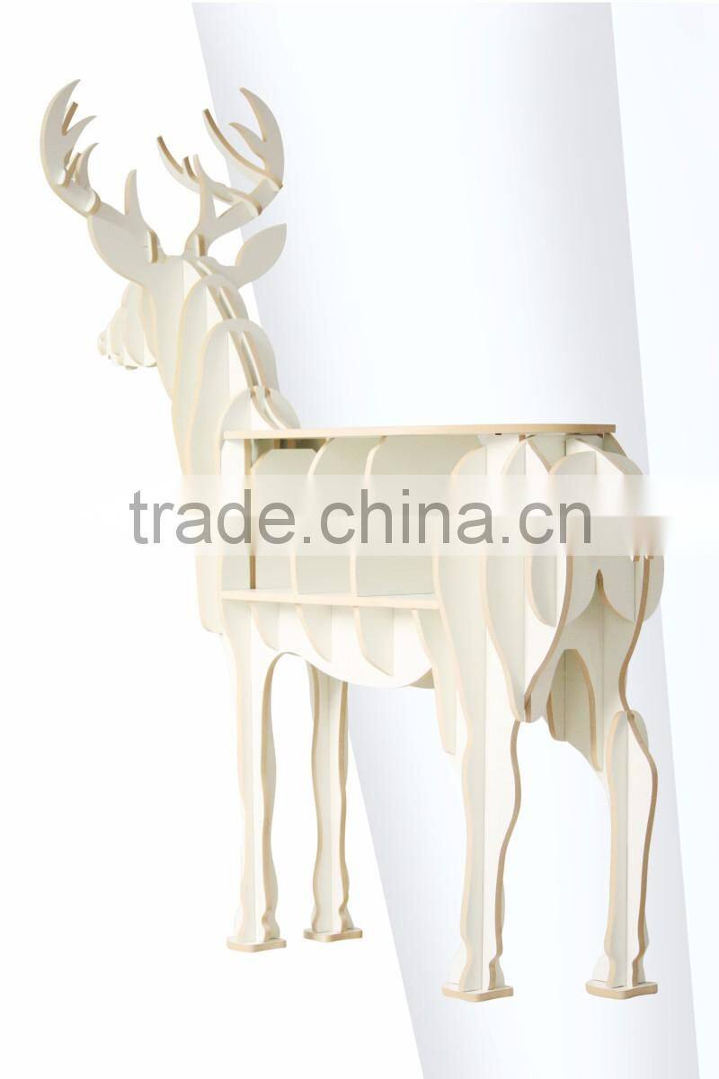 MDF Christmas creative furniture deer table bookshelves puzzle