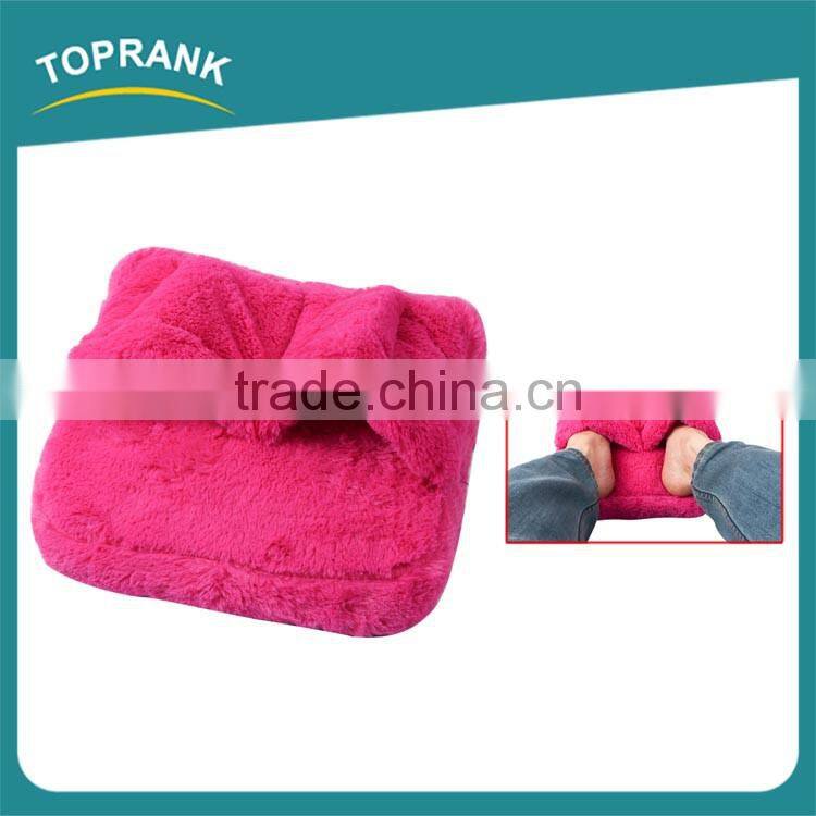 New design cheap small electric warm plush vibrating foot massager