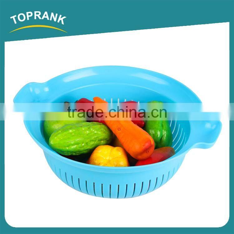 Kitchen Fruit Colander Round Plastic Strainer Vegetable Basket Strainer PP Plastic Bowl With Strainer