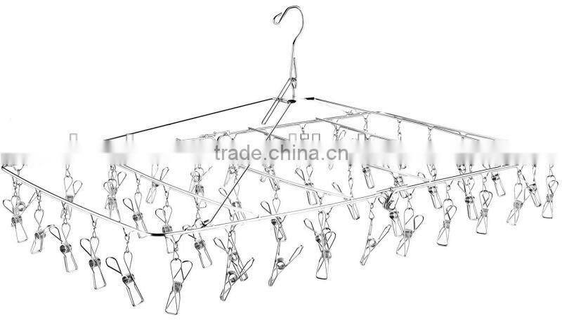 stainless steel wire folding cloth drying hanger-48 hangers