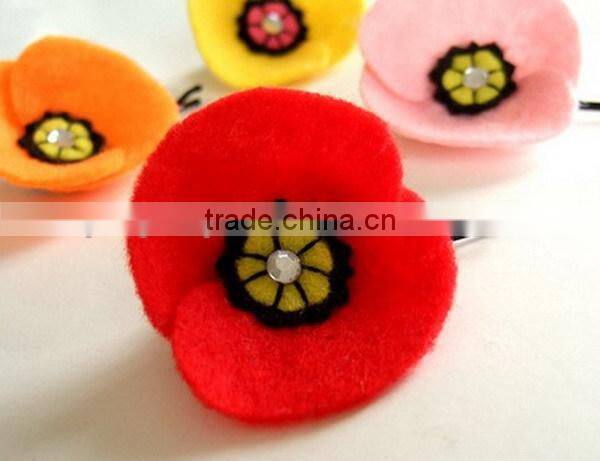 hot 2017 best selling new product decorative custom handmade high quality fabric china supplier felt cheap wedding hair pin
