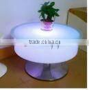 lighting round bar table with stainless steel base