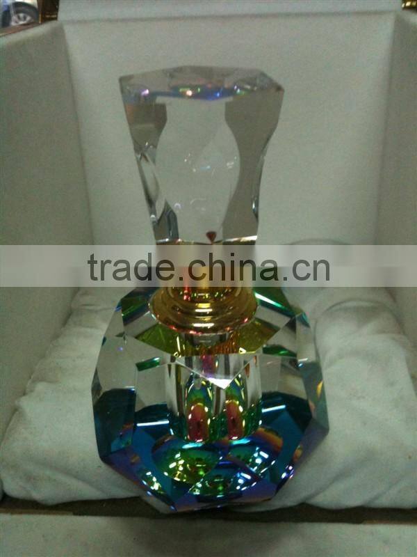 good k9 round shape facet colored crystal perfume bottle for girl