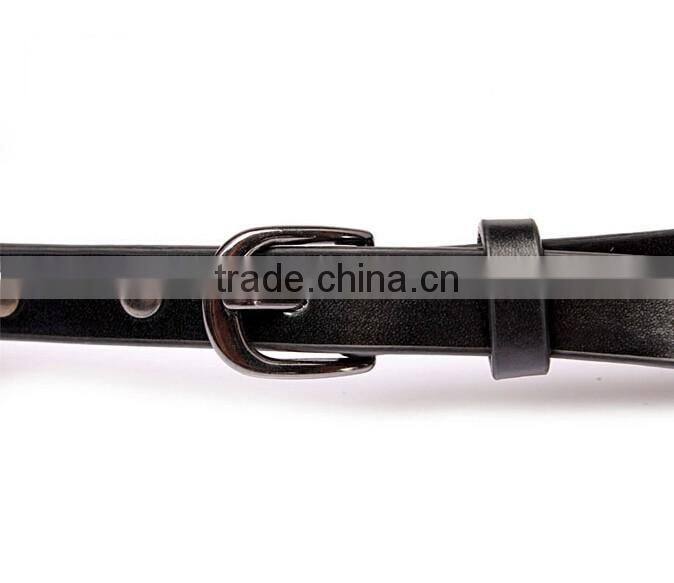 Wholesale rivets decorated D buckle sex girl thin PU knot waist belt