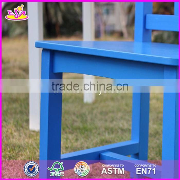2017 New design nursery school colorful wooden kids table and chair set W08G223