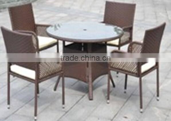 Garden All Weather Cushioned Brown Wicker Patio Dining Sets