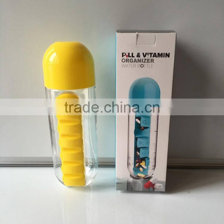 New Creative Daily Pill Box Organizer bottle outdoor travel water bottle