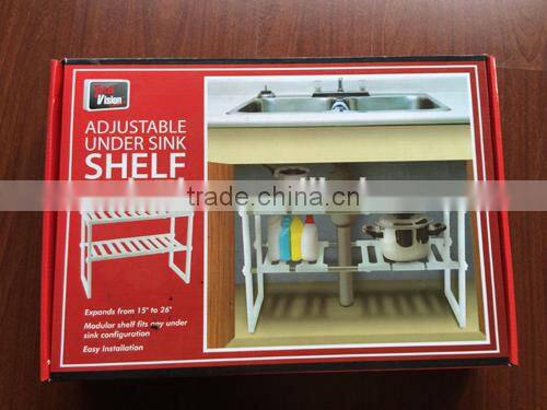 adjustable under sink shelf organizer/2014 hot sale free DIY commodity shelf/ combination bookcases