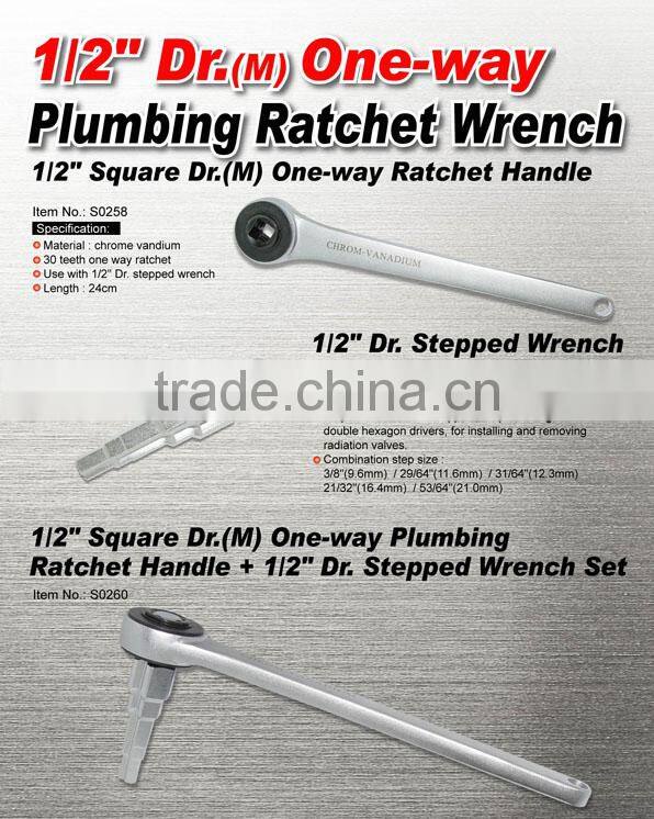 1/2" Dr.(M) One-way Plumbing Ratchet Wrench