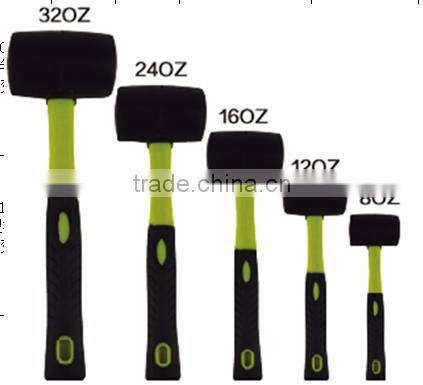 black Rubber hammer with Fiberglass handle high quality
