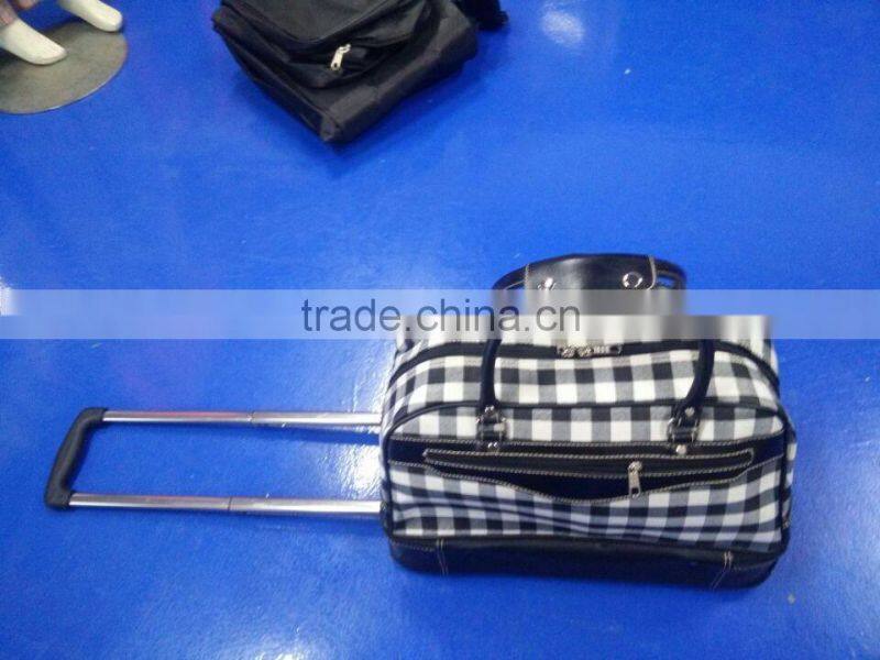 Ployester Nylon Leather Boston Bag with Wheel