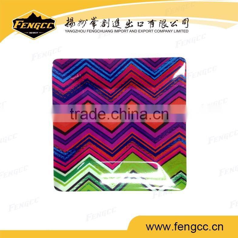 Beautiful color stripe Square melamine plates LFGB food quality