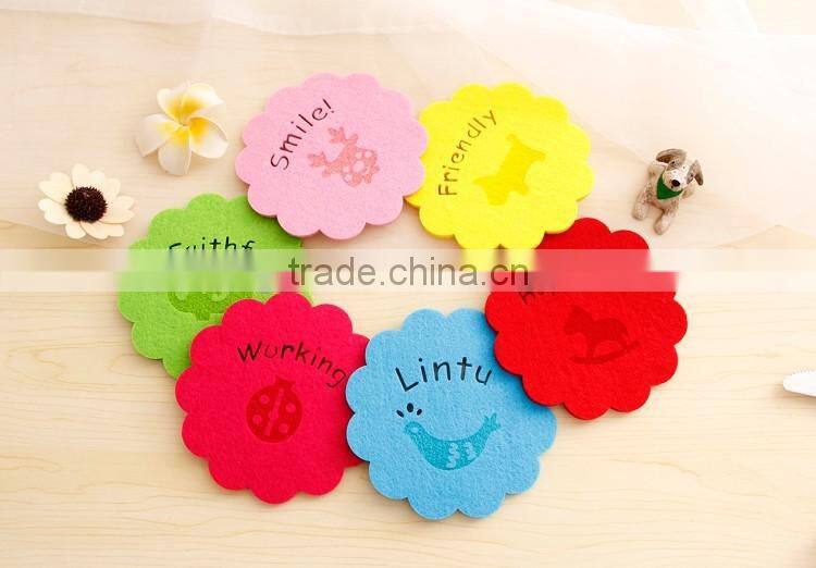2017 customized decorative cup mats wholesale