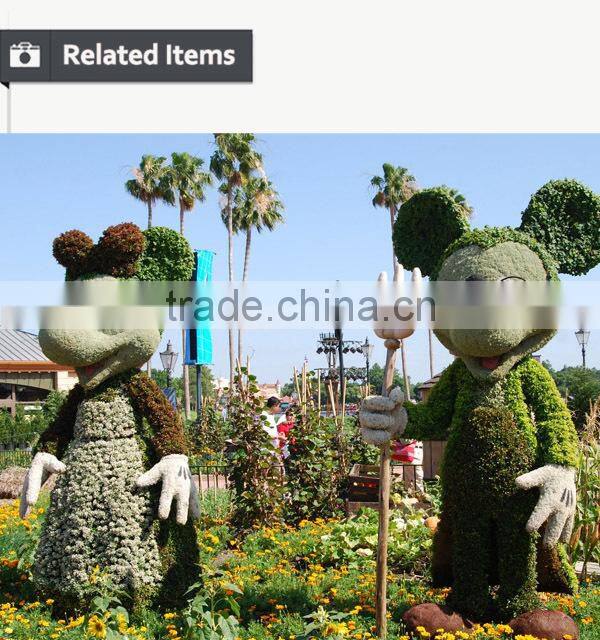 Plastic hedge artificial green grass plant statue