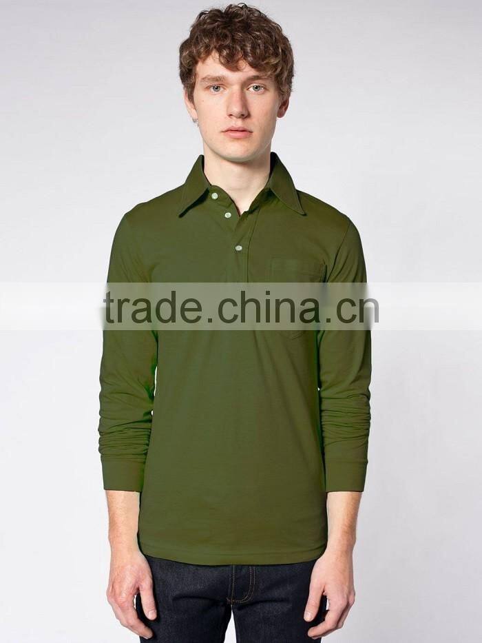 100% cotton custom long sleeve golf tee plain shirts men polo t-shirt
