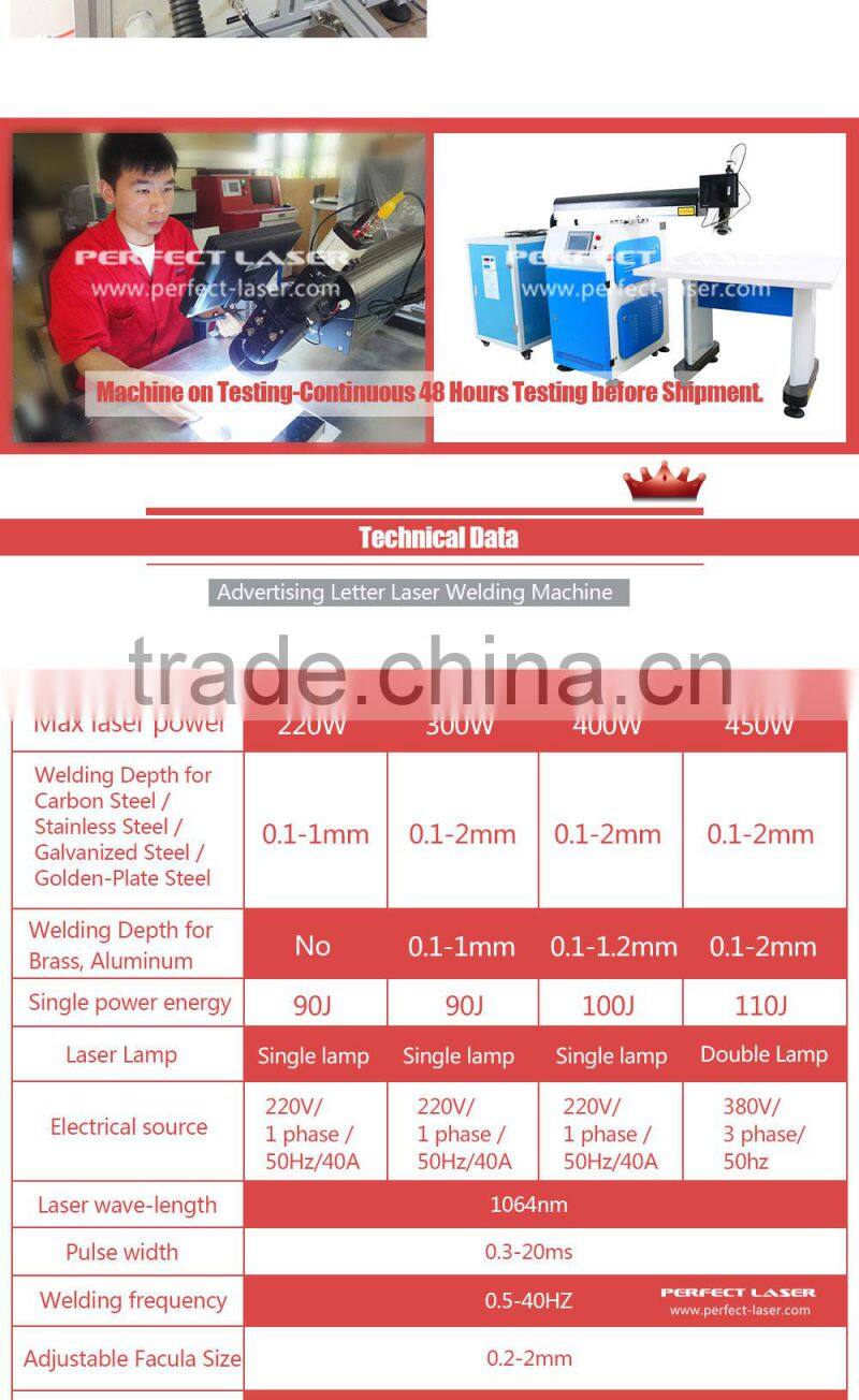 Perfect Laser PE-W300 300W micro laser welding machine advertising letter welder With CE