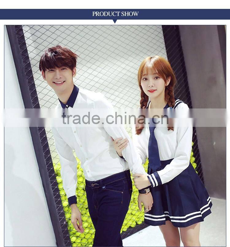 Unisex Design Korean High School Uniforms White Shirt