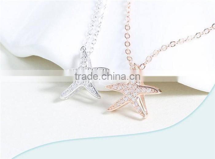925 sterling silver Starfish Pendant necklace