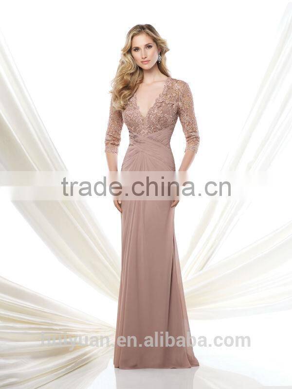 2015 chiffon long sleeve fashion dress women clothing