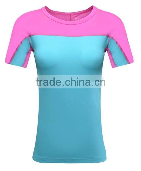 polyester round neck short sleeve t-shirt with dri-fit