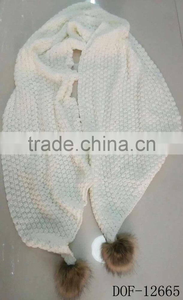 Fashion knitted acrlic lady crochet scarf in stock for winter