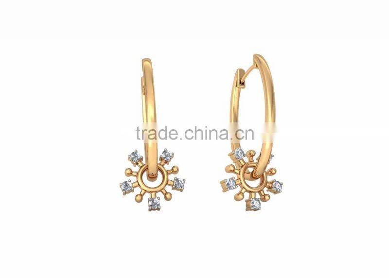 18K gold plated zirconia hoop earrings