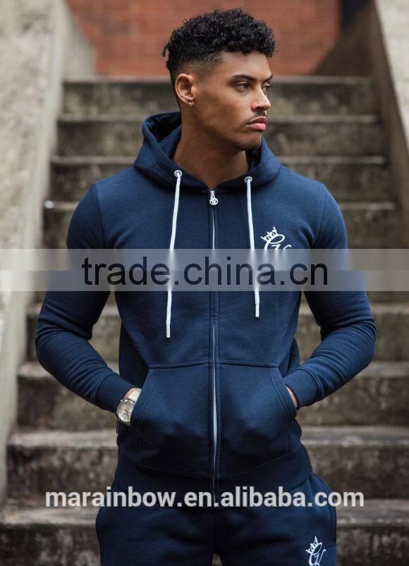 New Products 2017 Mens Tapered Tracksuit Top Hoodie 70% Cotton 30% Polyester Fleece Lining Zipper Hoodie Gym Hoodie