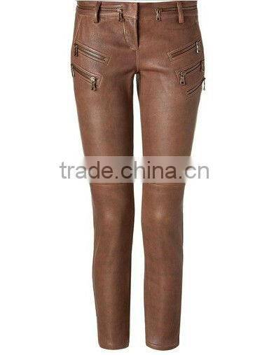 Custom Made Genuine Lambskin Sexy Tight PU Leather slim fitted Pants