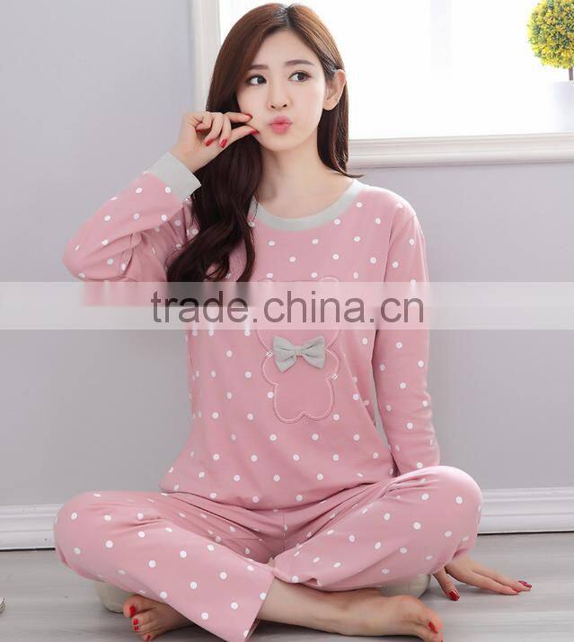 wholesale High quality 100% cotton popular women pajamas printing
