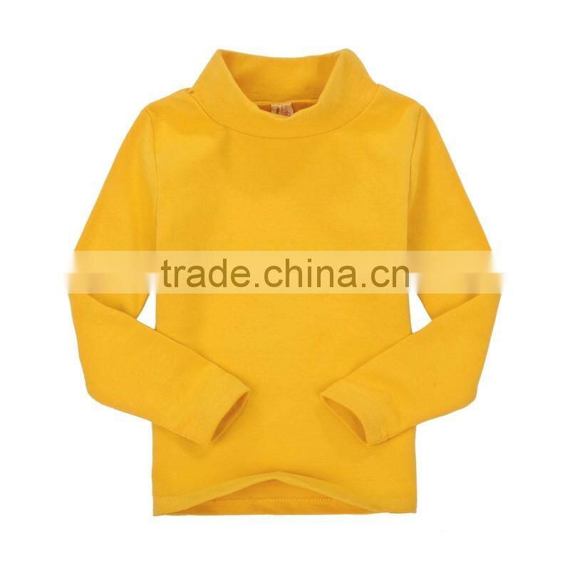 custom spring/autumn/winter fashion baby cotton spandex lycra infant garment long sleeve high collar baby t-shirt