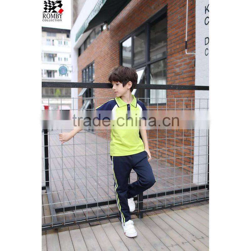 China Sports Clothing Manufacturer Kids Clothes Children Wholesale Primary School Uniform Designs Sport Clothing Polo Shirt