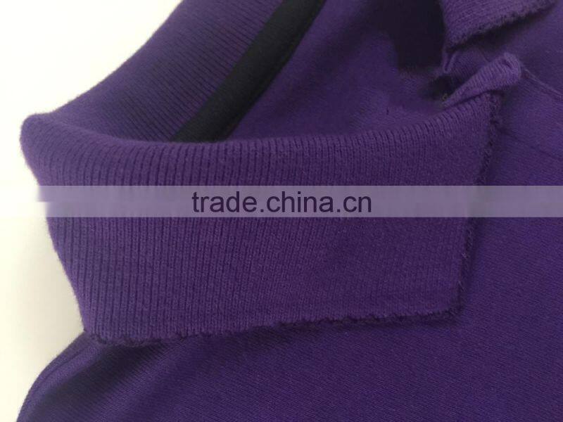 100% cotton girls school uniform purple short sleeve polo shirt