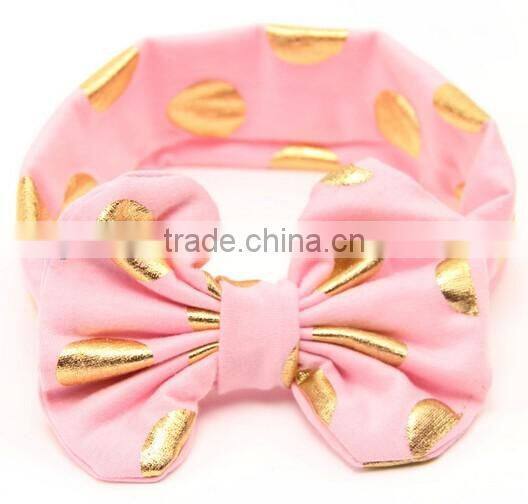 Gold dot printed kids headband, cotton fashion headband for kids
