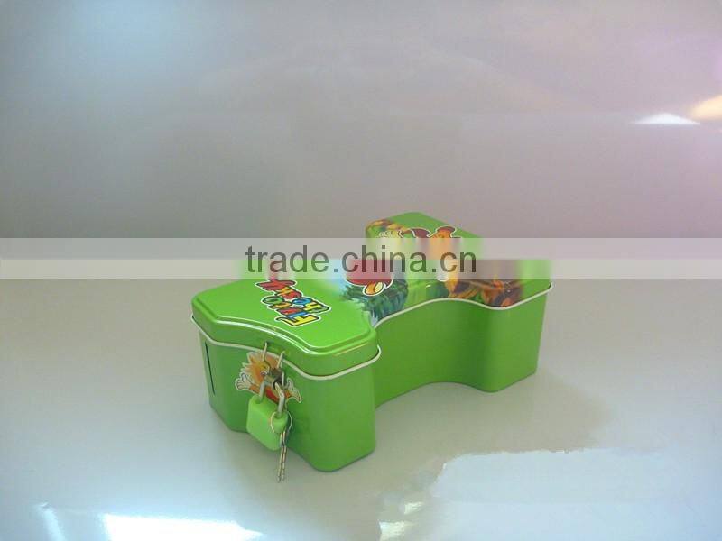 Low Price hot selling tinplate material craft gift box cheap metal iron piggy bank for collection