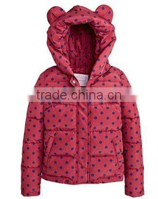 Spot Red Winter Bear Powder Coating Coats With Fur Hood 2014