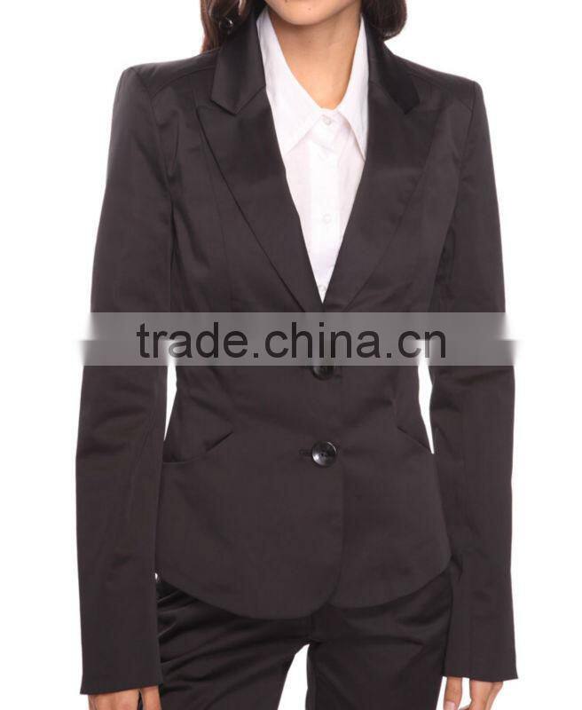 Woven Cotton Blend Blazer